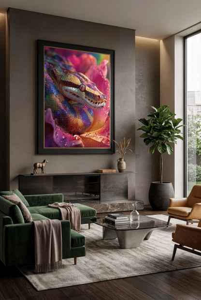 Art Print wAIld Life - The Serpent Among Petals