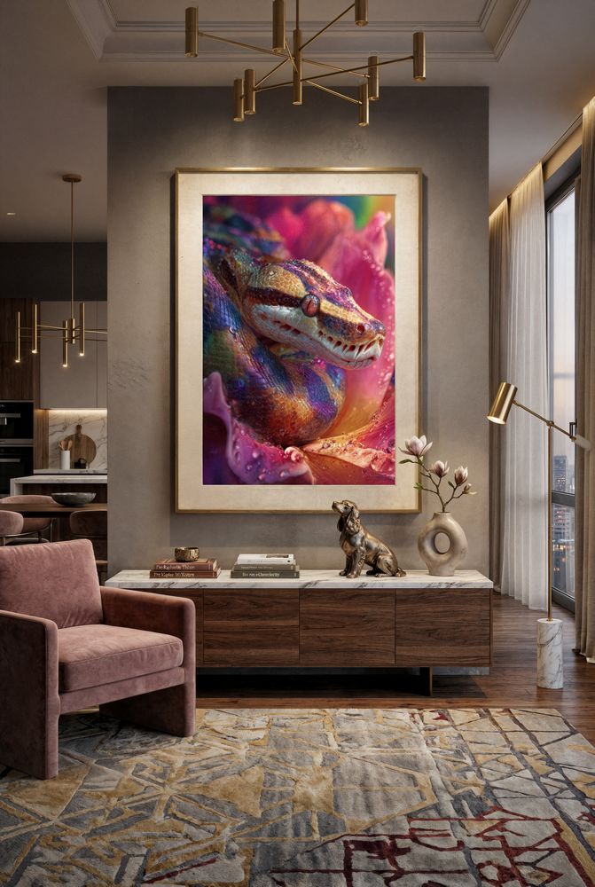 Art Print wAIld Life - The Serpent Among Petals