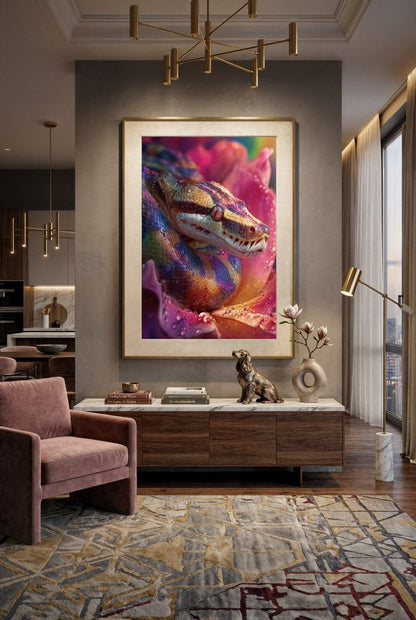 Art Print wAIld Life - The Serpent Among Petals