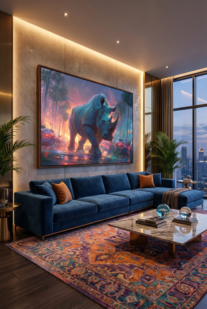 Art Print wAIld Life - Rhino in the City